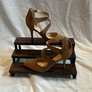 Nine West Tan Strappy Heels